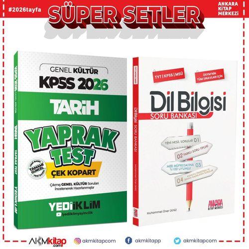 Yediiklim Yayınları 2026 KPSS Genel Kültür Tarih Çek Kopart Yaprak Test ve AKM Dil Bilgisi Soru Bankası Seti 2 Kitap
