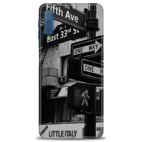 Samsung Galaxy A7 2018 Kılıf HD Baskılı Kılıf - One Way + Tam Ekran Koruyucu