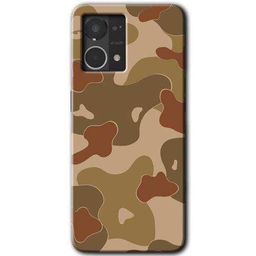 Oppo Reno 7 4G Kılıf HD Desen Baskılı Arka Kapak - Kamuflaj 10 + Kırılmaz Cam