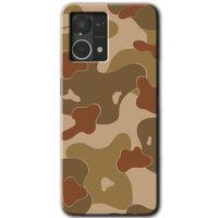 Oppo Reno 7 4G Kılıf HD Desen Baskılı Arka Kapak - Kamuflaj 10 + Kırılmaz Cam