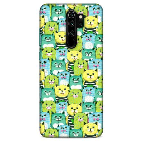 Lopard Xiaomi Redmi Note 8 Pro Uyumlu Kılıf Kediler (37) Silicone Cover Mavi Sarı
