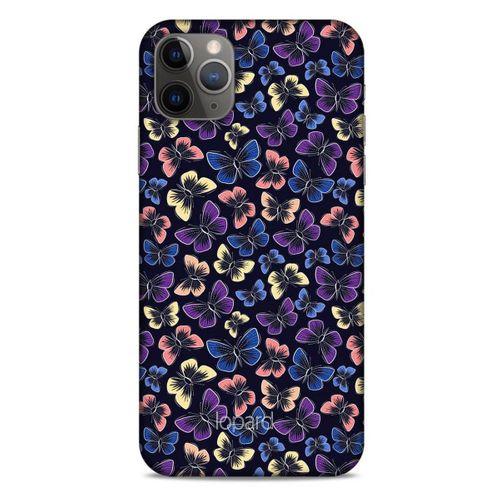 Apple Iphone 11 Pro Max Kılıf Kelebek Etkisi (20) Koruyucu Kılıf Fuşya Mavi