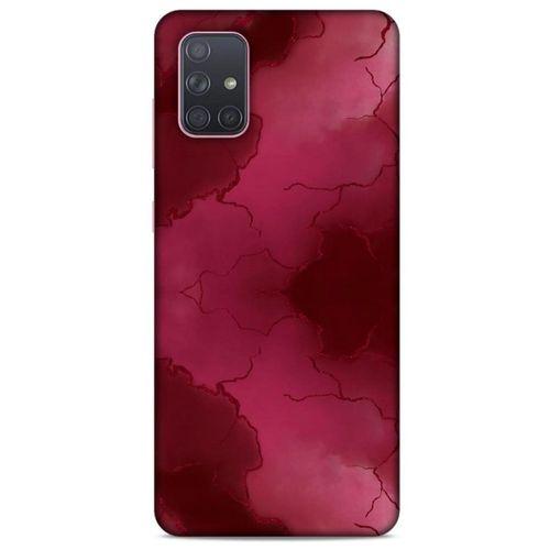 Mermer Desenli (7) Tema Telefon Kılıfı Bordo Samsung Galaxy A71 Kılıf