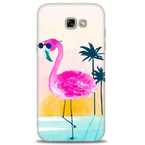Samsung Galaxy A7 2017 / A720 Kılıf HD Baskılı Kılıf - Flamingo + Tam Ekran Koruyucu