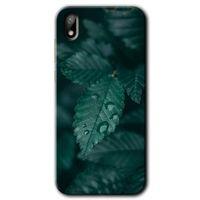 Huawei Y5 2019 Kılıf HD Desen Baskılı Arka Kapak + Temperli Cam - Yağmurlu Yaprak