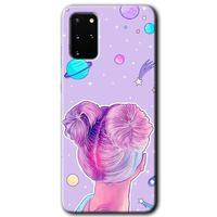 MRCİLETİSİM MRCİLETİSİM Samsung Galaxy S20 Plus Kılıf HD Desen Baskılı Arka Kapak + Temperli Cam - Uzaylı Kız