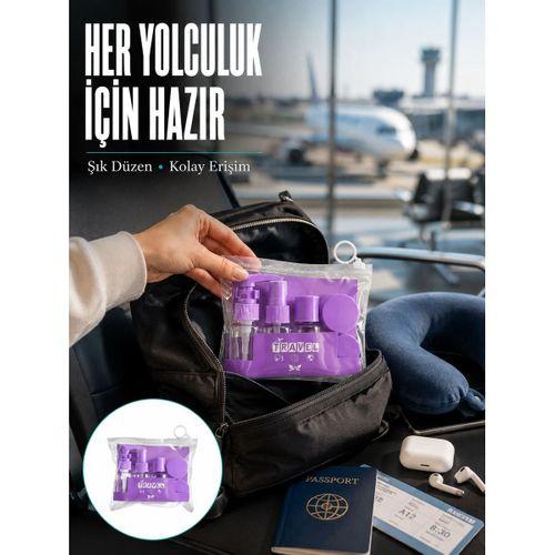 Taşınabilir 5’li Seyahat Banyo Seti Şampuanlık Sprey Krem Kutusu Yeni Nesil