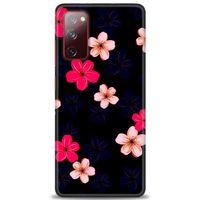 Samsung Galaxy S20 FE Kılıf HD Baskılı Kılıf - Pembe Mavi Çiçekler + Tam Ekran Koruyucu