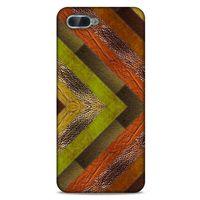 Oppo Rx17 Neo Kılıf Patchwork (10) Full Koruma Kılıfı Yeşil Turuncu