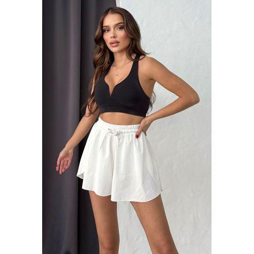 Lesa Wear Yüksel Bel Bol Kesim Etek Görünüm Taytlı Spor Şort
