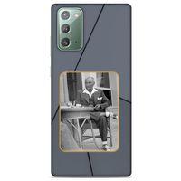 Samsung Galaxy Note 20 Kılıf Atatürk (31) TPU Kılıf Koyu Gri