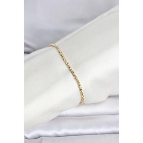 CM 14K Gold Renk Burgulu Zincir Model Kadın Bileklik