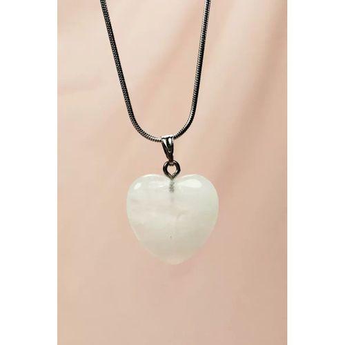 Pembe Kuvars Doğal Taşı Zincirli El Yapımı Kolye Uç: 2 cm Zincir: 20 cm Kutulu