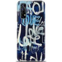 Realme 7 Kılıf HD Baskılı Kılıf - Love Mavi + Tam Ekran Koruyucu