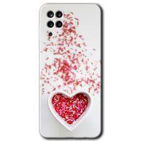 Galaxy A12 Kılıf HD Desen Baskılı Arka Kapak - Kalpli Şekerleme