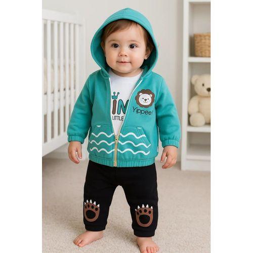 Aslan Desenli 3'lü Erkek Bebek Takımı