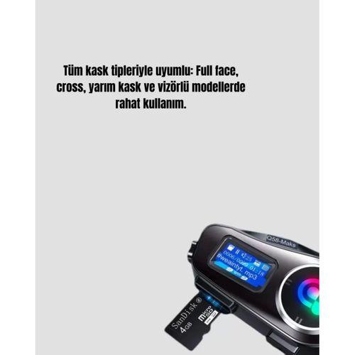 Ip65 Suya Dayanıklı Kask Bluetooth Kulaklık Lcd Ekranlı
