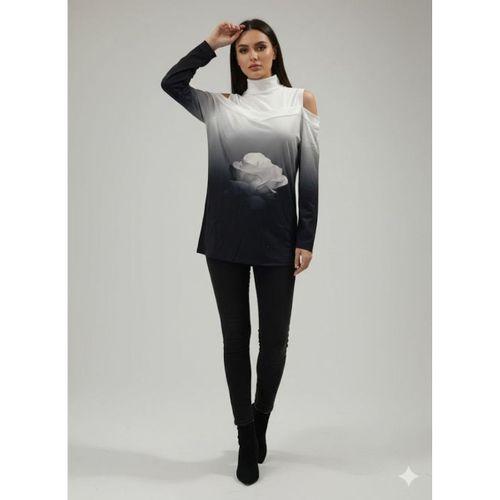 Kadın Uzun Kollu Balıkçı Yaka Omuz Dekoltesi Detaylı Bluz