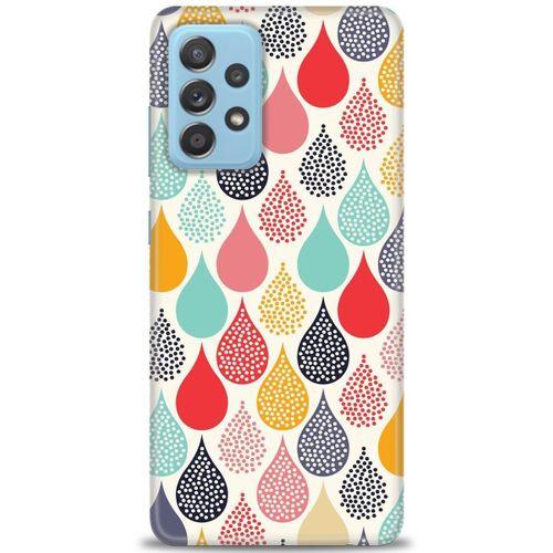 Samsung Galaxy A52s 5G Kılıf HD Baskılı Kılıf - Renk Damlaları + Tam Ekran Koruyucu