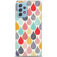 Samsung Galaxy A52s 5G Kılıf HD Baskılı Kılıf - Renk Damlaları + Tam Ekran Koruyucu