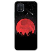 BeRa Aksesuar Oppo A15 Kılıf Baskılı Kapak - Kanlı Ay +Tam Kaplayan Mat Seramik