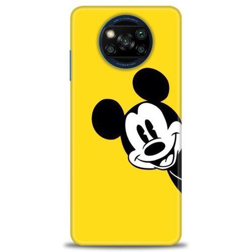 Xiaomi Poco X3 Pro Kılıf HD Baskılı Kılıf - Sarı Mickey Mouse + Tam Ekran Koruyucu