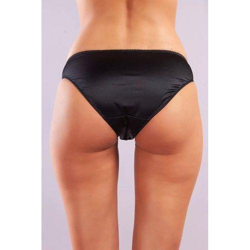 Golshan Giselle Mini Slip, Kadın Güpürlü Saten Siyah Külot