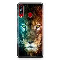 Samsung Galaxy A20s Kılıf Neon Aslan Arka Kapak Koruma Desenli Full Koruyucu