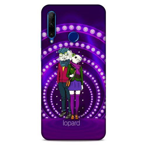 Huawei Y6P Kılıf FunnyMaX (33) Hybrid Kılıf Mor Tavşan