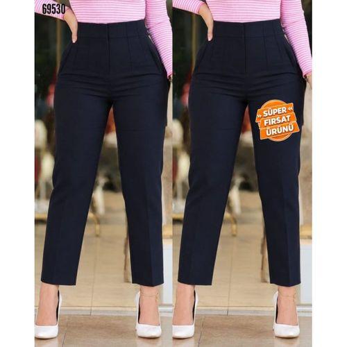 Kadın üste Oturan Paçası Bilek üzerinde Biten Krep Kumaş Kumaş Pantolon 36 (S) - 50 (5XL)