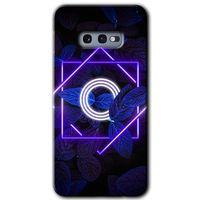 Samsung Galaxy S10e HD Baskılı Kılıf + 9D Tam Ekran Koruyucu - Dark Neon Yaprak O Harfi