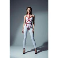 Kırmızı Body Harness Kadın Deri Metal Halka Detaylı - Brf243