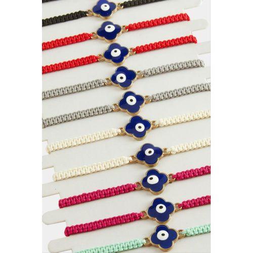 Çiçek Nazar Makrome Örgülü Bileklik