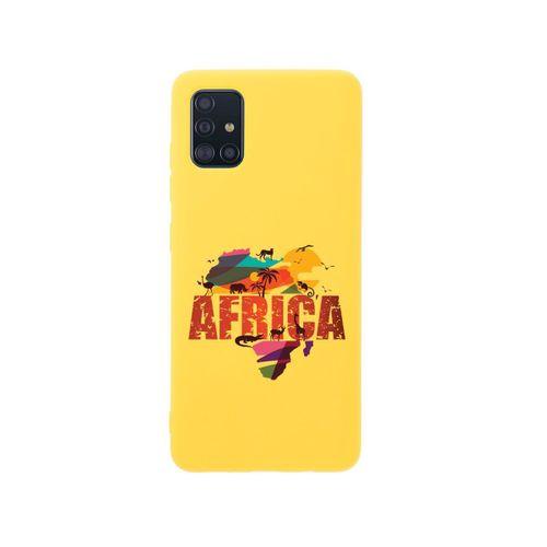 Samsung A51 Africa Premium Silikonlu Sarı Telefon Kılıfı