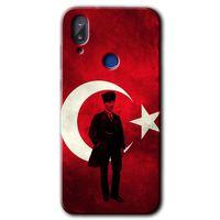 Potkal Hediye Fabrikası Vestel E5 Kılıf HD Desen Baskılı Arka Kapak - Atatürk Bayrak