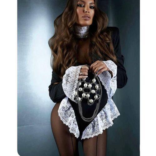 Kadın Gömlek Yaka Güpür Dantel Detay Zıbın