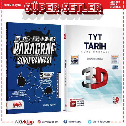 3D TYT Tarih ve AKM Paragraf Soru Bankası Seti 2 Kitap