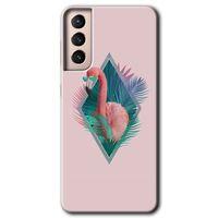 Samsung Galaxy S21 Kılıf HD Desen Baskılı Arka Kapak - Flamingo