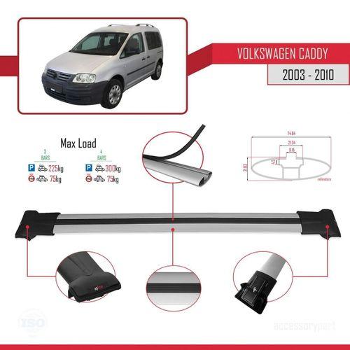 Volkswagen Caddy 2003-2010 Arası ile uyumlu FLY Model Ara Atkı Tavan Barı GRİ 4 ADET BAR