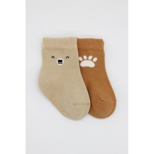 Bistyle Bear Penye Soket Çorap 2'Li BS10116 Bej