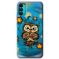 General Mobile GM 21 Plus HD Baskılı Kılıf + 9D Tam Ekran Koruyucu - Owl Bird Stars
