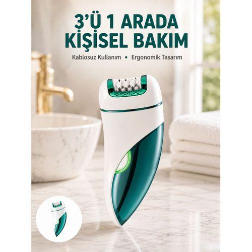 Çok Fonksiyonlu Epilatör 600mah 90 Dakika Kullanım Led Metal Başlık Su Geçirmez Yeni Nesil