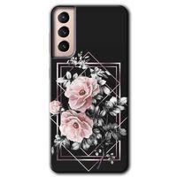 Galaxy S21 Kılıf HD Desen Baskılı Arka Kapak - Retro Çiçek 1
