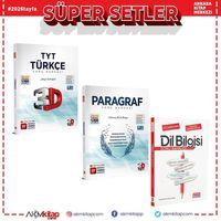 3D TYT Türkçe ve Paragraf ile AKM Dil Bilgisi Soru Bankası Seti 3 Kitap