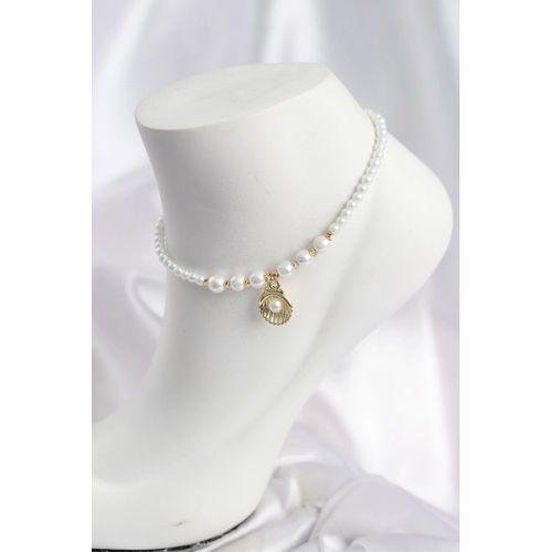 Beyaz İnci İstiridyeli Model Halhal