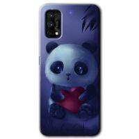 Realme 7 Pro Kılıf Baskılı Kapak - Bebek Panda + 5D Tam Kaplayan Cam