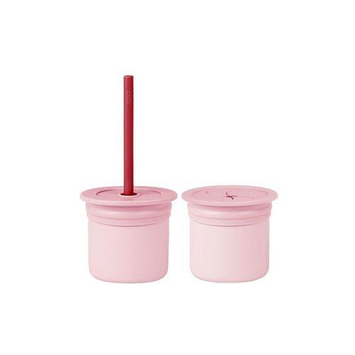 OiOi OiOi Ham+Hüp Pipetli Silikon Bardak Seti Pinky Pink / Velvet Rose