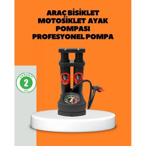 Ayaklı Bisiklet Pompası Basınç Göstergeli Çok Amaçlı