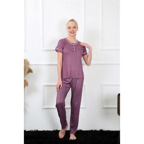 Kadın Mürdüm Kısa Kol Pijama Takım
