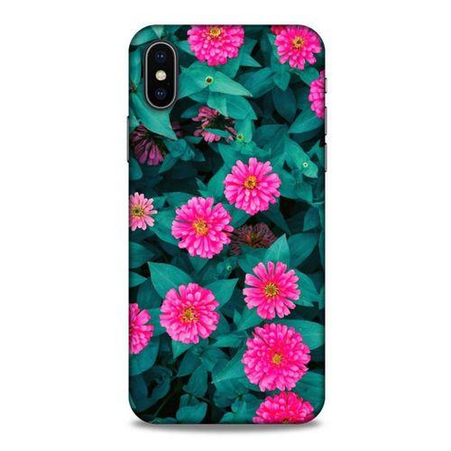 Lopard Apple Iphone X Uyumlu Kılıf Bahar (39) Liquid Crystal Kılıf Fuşya Çiçekler